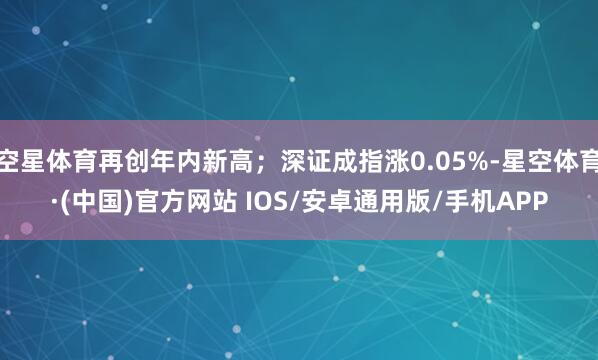 空星体育再创年内新高；深证成指涨0.05%-星空体育·(中国)官方网站 IOS/安卓通用版/手机APP
