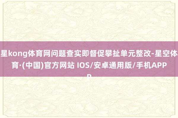 星kong体育网问题查实即督促攀扯单元整改-星空体育·(中国)官方网站 IOS/安卓通用版/手机APP