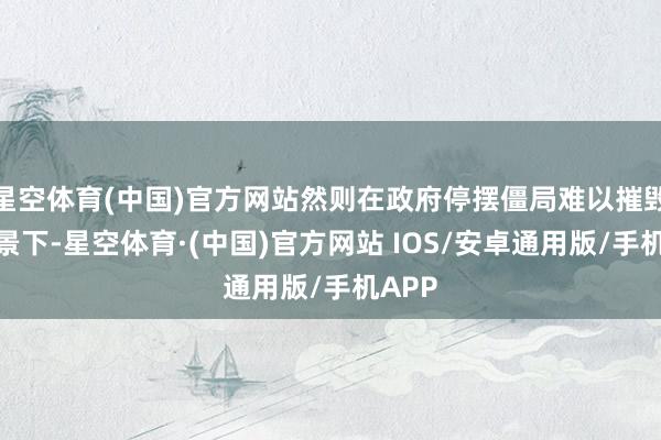 星空体育(中国)官方网站然则在政府停摆僵局难以摧毁的布景下-星空体育·(中国)官方网站 IOS/安卓通用版/手机APP
