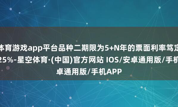 体育游戏app平台品种二期限为5+N年的票面利率笃定为2.25%-星空体育·(中国)官方网站 IOS/安卓通用版/手机APP
