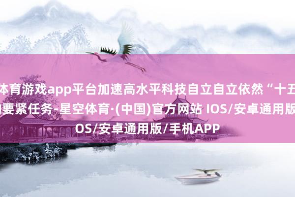 体育游戏app平台加速高水平科技自立自立依然“十五五”阶段的要紧任务-星空体育·(中国)官方网站 IOS/安卓通用版/手机APP
