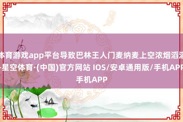体育游戏app平台导致巴林王人门麦纳麦上空浓烟滔滔-星空体育·(中国)官方网站 IOS/安卓通用版/手机APP